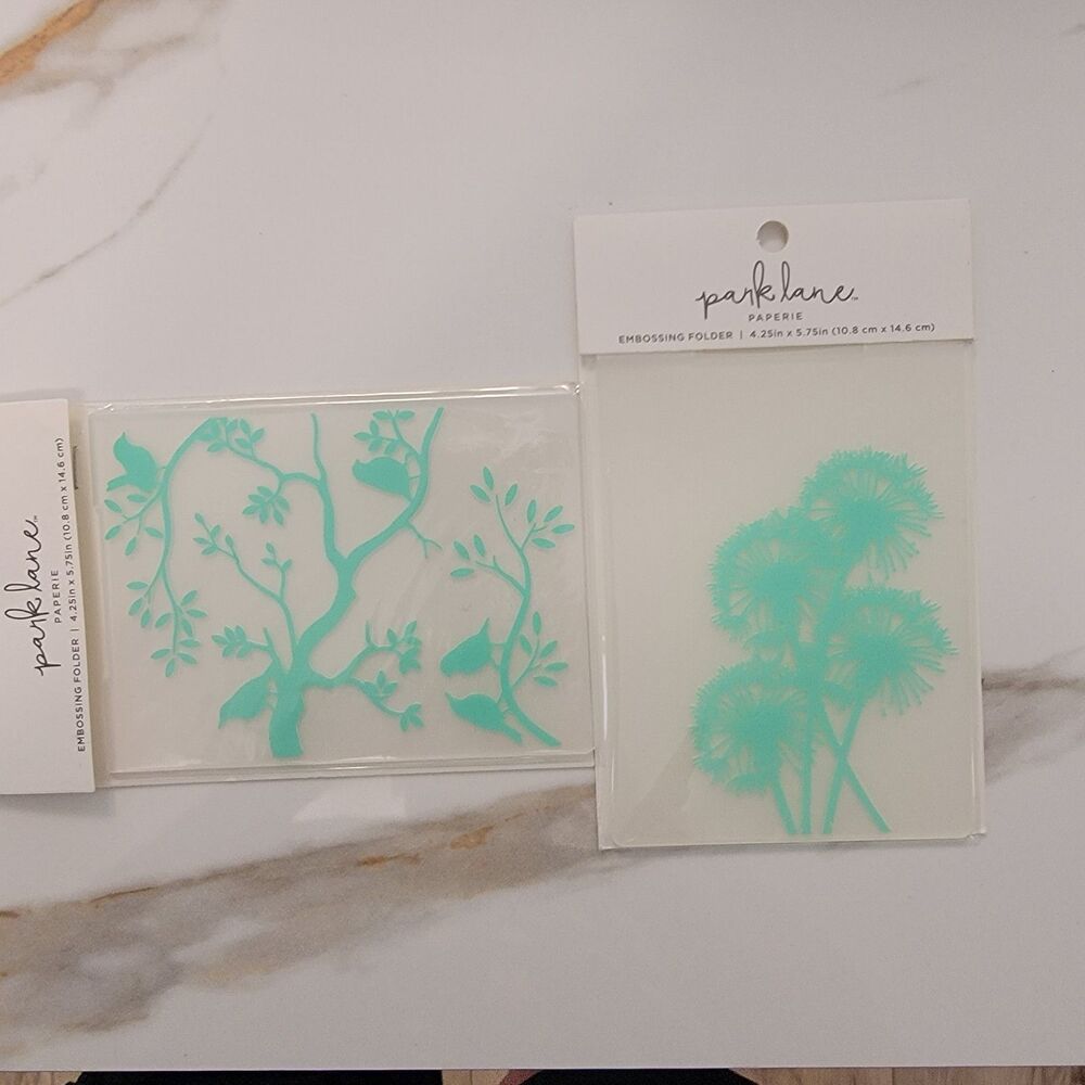 Park Lane DANDILION & BIRDS Embossing Folders 4.25" X 5.75" Lot of 2 New